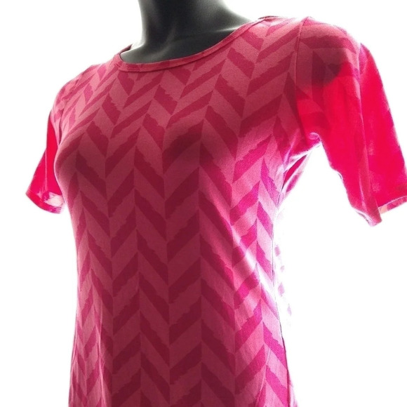Lula Roe Pink Chevron Dress EUC 💗 - Picture 2 of 7